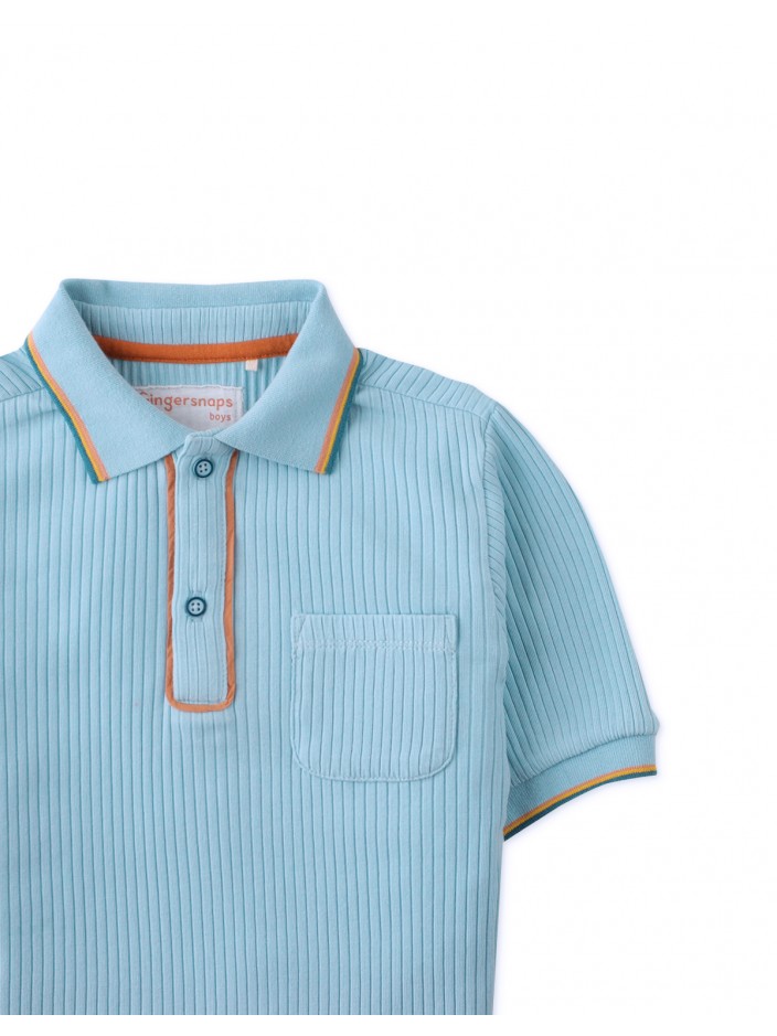 Gingersnaps Boys Polo Shirt with Stripey Cuffs & Collar