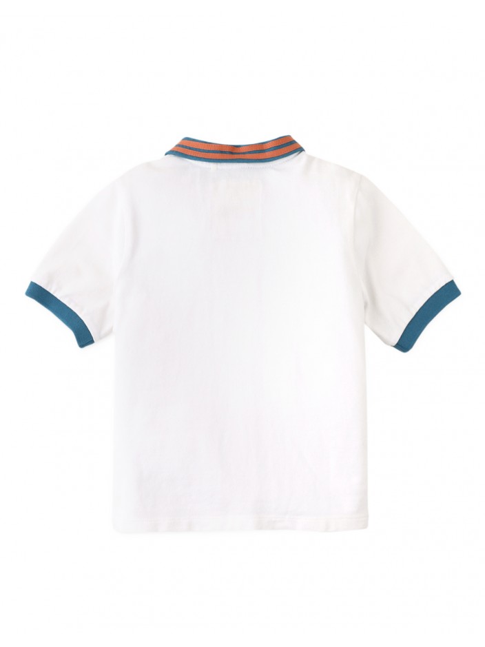 Gingersnaps Boys Polo Shirt with Stripey Cuffs & Collar