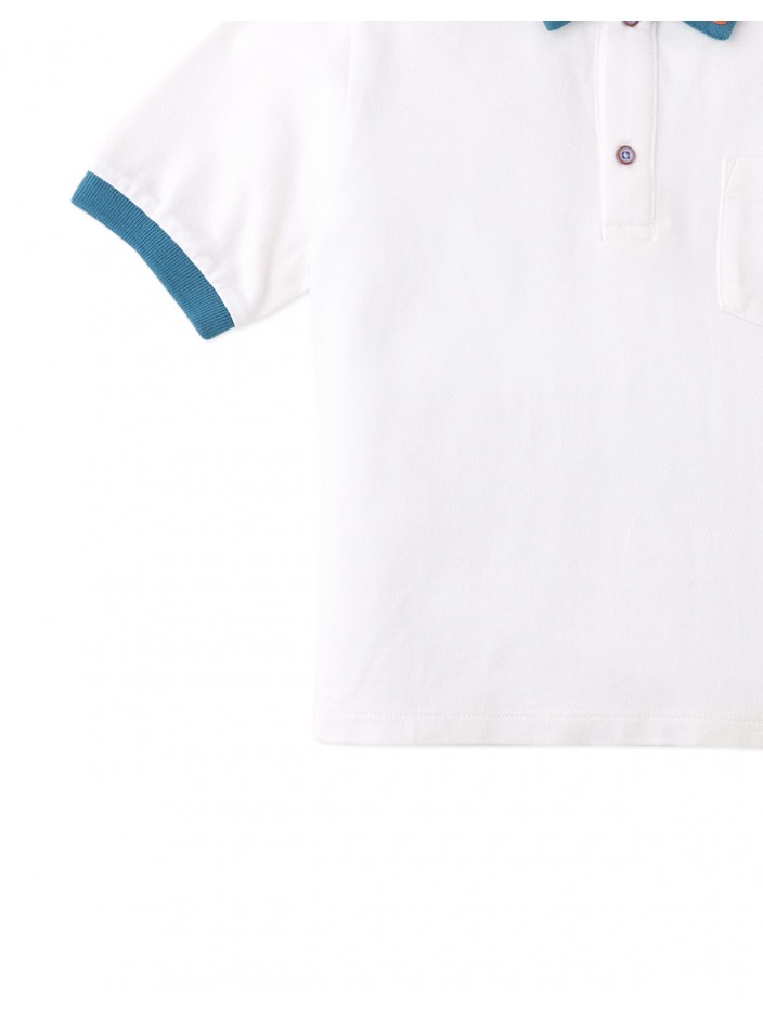 Gingersnaps Boys Polo Shirt with Stripey Cuffs & Collar