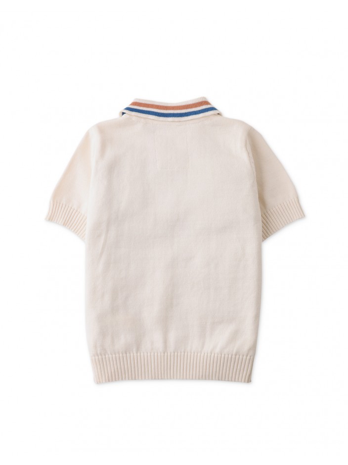 Gingersnaps Boys Sailor's Knitted Polo with Stripey Collar