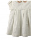 Baby Girls' Empire Cut Pleated Dress with Embroidered Collar