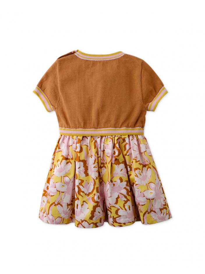 Baby Girls' Knitted Top & Printed Skirt Combi Dress