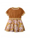 Baby Girls' Knitted Top & Printed Skirt Combi Dress