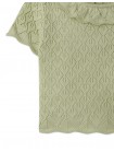 Baby Girls' Pointelle Knitted Blouse with Ruffles